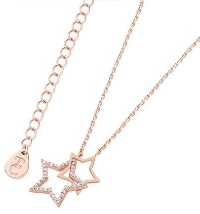 Tipperary Crystal Necklace, Rose Gold Star Interlocking Pendant for Women & Girls – Luxury Irish Jewellery