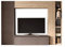 Parete Attrezzata Moderna 249x186 cm Composta da 1 Armadio a Colonna 1 Pensile Orizzontale 1 Pensile Verticale con Libreria e Mobile Porta TV Bronzo e Rovere PAL18