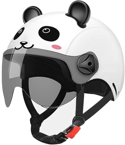 QJWMatic Casque De Moto pour Enfants, Léger, Ouvert, Demi-Casque, pour Garçons Et Filles, Casque 3/4, pour Cyclomoteurs Électriques, Scooters VTT avec Visière Homologué ECE A,45-58CM
