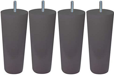 MARGOT 3700527828688 Cottage Conique Lot de 4 Pieds de lit Bois Gris Taupe Hauteur 17 cm