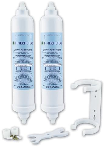 2 x Finerfilters Rangemaster Fridge Compatible Water Filter Cartridge, fits SXS Series Fridges with External Filters