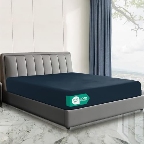 Linens World King Fitted Sheet Charcoal (152 × 200 cm) – Hotel Quality 40cm Extra Deep Pocket Bed Sheet, Ultra Soft Brushed Microfiber, OEKO-TEX Certified, Breathable, Easy Care Fitted Bottom Sheet