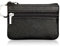 Dabixx - Borsello portamonete e portachiavi con zip, in vera pelle, morbido, unisex, colore: nero