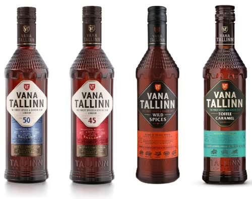 Vana Tallinn Set 4 Flaschen á 500 ML (Toffee Caramel, Wild Spices, 45%, 50%)