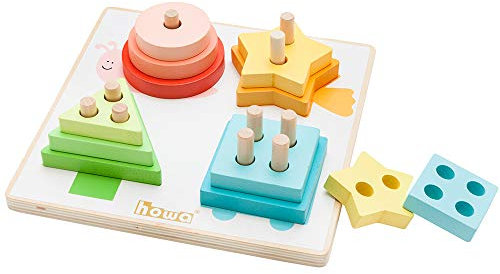 howa Steckspiel Stapelspiel Sortierspiel aus Holz minimaster 6014