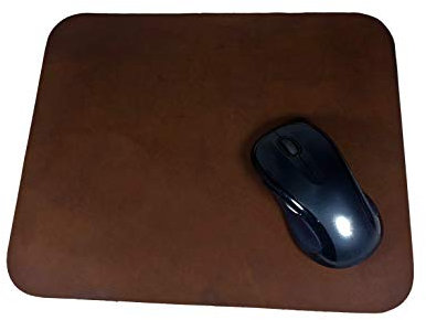 Leather Mouse Pad Work Mat Rustic Brown Top Grain 12 x 10 inches USA Made