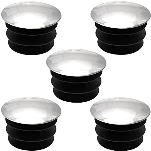 cyclingcolors 5x Embout de tube rond rentrant plastique chrome argent chaise meuble pied décoratif (Ø14mm)