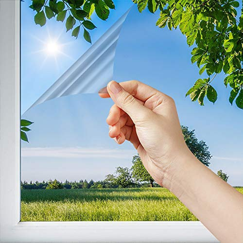 DIMEXACT - Film Anti Chaleur fenetre pour Simple vitrage Bon compromis - Bleu Clair - 152 cm x 1 m - en Rouleau
