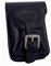 MIKA 28060501 - Gürteltasche S aus Echt Leder/Sattelleder mit unterteiltem Hauptfach und 2 Gürtelschlaufen, Hüfttasche im Hochformat, Belt Pouch in schwarz, Taillentasche ca. 12,5 x 6 x 9 cm