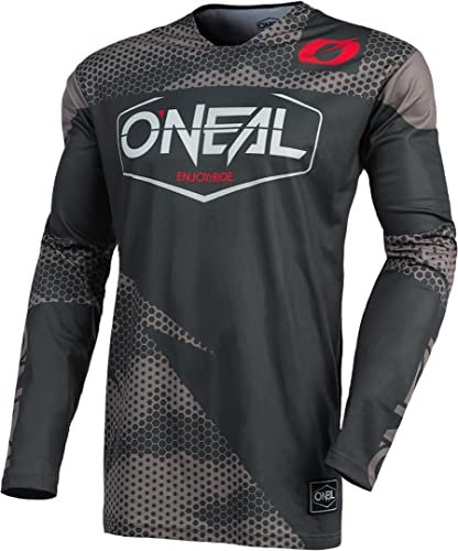 O'NEAL | Motocross-Trikot | Enduro Motorrad | Schnell trocknendes Performance-Material, kragenloses Design, Athletische Passform | Jersey Mayhem Covert | Erwachsene | Charcoal Grau | Größe M