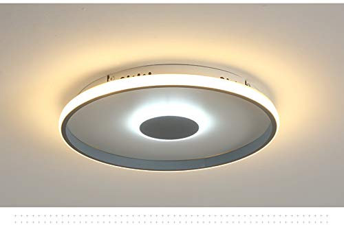 Eurotondisplay LED Deckenleuchte 9641YX rund 40cm mit Fernbedienung Lichtfarbe/Helligkeit einstellbar weiß/grau Acryl-Schirm (9641+YX Ø 40 cm, 62W)
