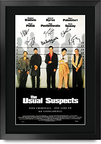 HWC Trading FR A3 The Usual Suspects Kevin Spacey, Gabriel Byrne Geschenke Geduckter Poster Signiertes Autogramm Foto für Fans von Film Memorabilien - A3 Framed