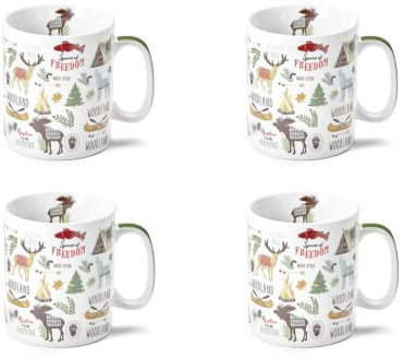 Teemando® - Set di 4 tazze Jumbo, in porcellana, 0,75 l, 4 tazze