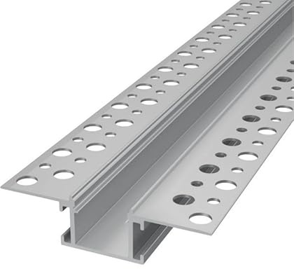 Profilé en aluminium encastrable pour cloison sèche pour bandes LED + cache (cloison sèche 14-2 m cache transparent)