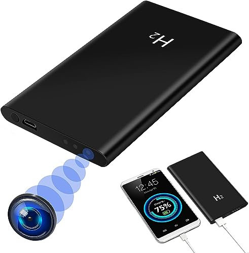 LXMIMI Cámara Espía Oculta, 2 en 1 Mini Cámara con Banco de Energía de 5000 mAh, Cámara Oculta HD 1080P para Cámara de Niñera de Seguridad en el Hogar con Visión Nocturna y Grabación en Bucle