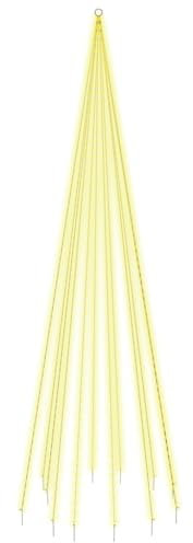 vidaXL LED Weihnachtsbaum für Fahnenmast Tannenbaum Lichterbaum Weihnachtsdeko Beleuchtung Außen Beleuchtet Lichterkette Warmweiß 732 LEDs 500cm