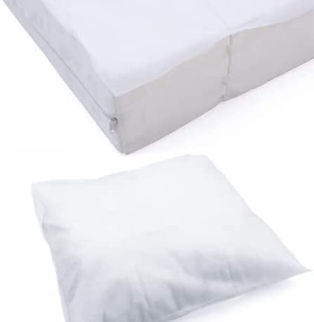 Kit Literie Jetable – 10 Alèses Matelas 140x190 cm et 20 Taies Oreiller 60x60 cm – Non Imperméable - Protection Literie à Usage Unique