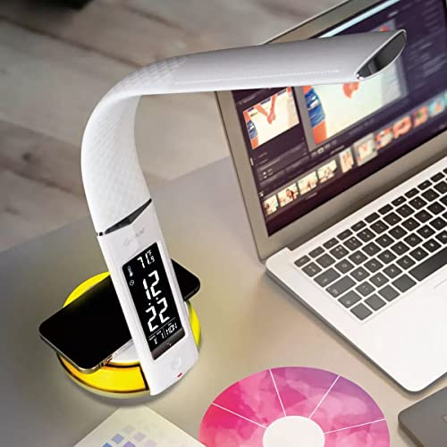OttLite Colour Changing Led Desk Lamp Wireless Charge - White
