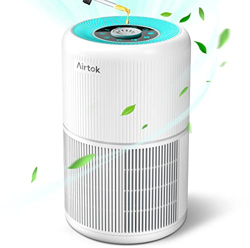 AIRTOK HEPA Air Purifier for Bedroom and Home with Scented Sponges | 4 in 1 H13 HEPA Air Filter for Smoke, Dust, Pollen, Pet Dander, 99.97 Removal