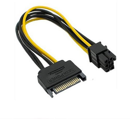 RANY 15-Pin maschio SATA a 6-Pin Pcie scheda video cavo di alimentazione