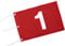 KINGTOP Grommets Golf Flag with Securing Strings, 14 by 20, Putting Green Flags for Golf Course, Driving Range 420D Nylon Golf Pin Flags, Red Flag Numbered#1