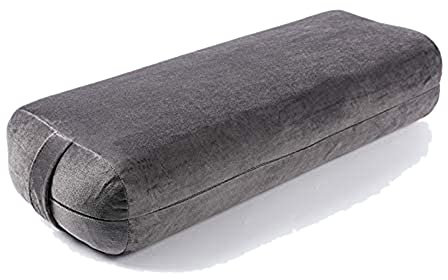 Glakyur Yoga Bolster Kissen für Meditation und Unterstützung - Rechteckiges Yoga Kissen aus Weichem Schaumstoff oder Schaumstoff-Cotton-Mischung in Beige