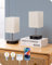 EDISHINE LED Nachttischlampe Touch Dimmbar 2er Set, Tischlampe Modern, Kleine Lampe, mit Ladefunktion, 2 USB Anschlüsse, für Deko Schlafzimmer, Wohnzimmer, Fensterbank, Geschenk, Plissee