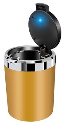 Auto Rauchfreien Aschenbecher Für Opel Corsa D 2006-2014, Mini Mülleimer Aschenbecher Mit Tragbarer Aschenbecher,C-Gold