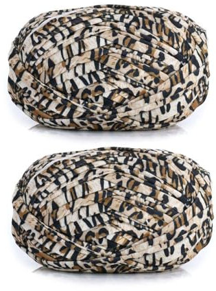 Spldsun 2 Pezzi Filato Maglieria, Cotone Per Uncinetto, Filo Cotone Per Uncinetto,per Tessitura Cesti di Filati All'Uncinetto(Leopardo)