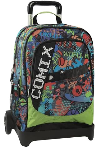 COMIX BRIGHT - Zaino Scuola Trolley per Bambini e Ragazzi, Maniglia Regolabile, Spallacci Imbottiti e Regolabili, Ruote Ø 90 mm Sostituibili, Fondo Preformato Impermeabile, 36x47Hx23 cm