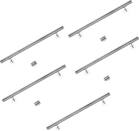 FINEUNAN Corrimano in acciaio inox, ringhiera per scale, parapetto, balcone, montaggio a parete, per interni ed esterni, ringhiera per scale in acciaio inox (500 cm)
