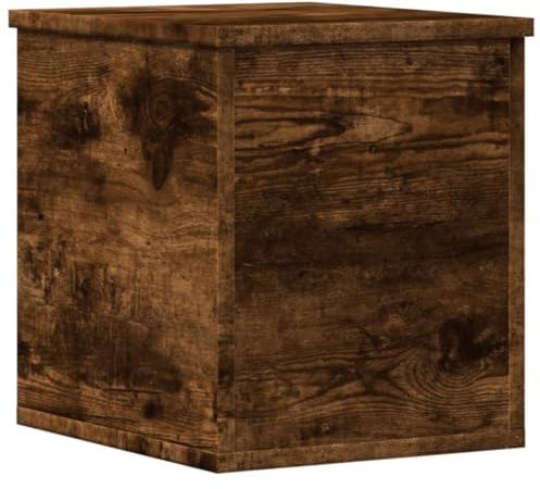 vidaXL Storage Box, Storage Chest for Hallway Living Room, Blanket Box for Clothes, Toy Box with Lid, Trunk, Smoked Oak Engineered Wood
