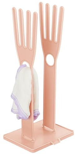 1PC Kitchen Glove Holder, Glove Holder Finger Shape Plastic Dish Glove Holder with Hanging Hole, Detachable Glove Drying Rack with Drain Tray for Long Gloves, Short Gloves, Rags