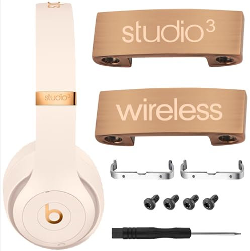 Studio 3 Hinge Replacement Parts Metal Folding Original Hinges Headband Connector Clip Pin Cover Accessories Repair Kit Compatible with Beats Studio3 Wireless Over-Ear Headphones. (Rose Gold)