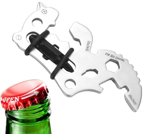 Cartera multiherramienta, herramienta multifunción portátil - Abrebotellas de acero inoxidable - Cool Gadget, herramienta 14 en 1, equipo de camping para acampar, senderismo y actividades de plei