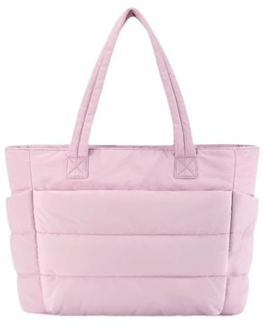 Donubiiu Borsa tote leggera e gonfia, borsa trapuntata, grande borsa da viaggio per la scuola per le donne con scomparti