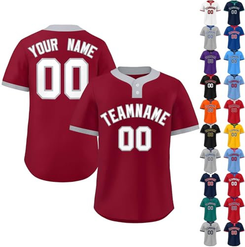 Baseball Trikot Herren Personalisierte Baseball Trikot mit Name&Nummer Individuelle Baseball Shirt Baseball T Shirts für Damen Kinder, Geschenke für Baseball-Liebhaber