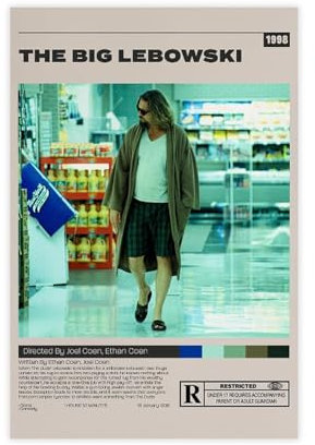 GJHTQLP Filmposter The Big Lebowski, Leinwandposter, Schlafzimmer, Dekoration, Landschaft, Büro, Raumdekoration, Geschenk, 30 x 45 cm