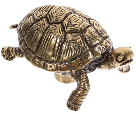 MAGICLULU Charming Brass Turtle Cabinet Knob Decorative Drawer Handle for Kitchen Wardrobe Dresser Whimsical Tortoise Design Easy to Install for Various Furniture