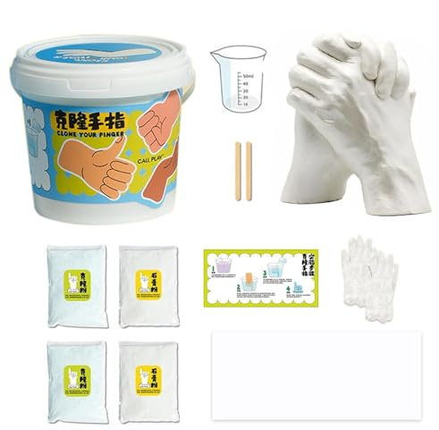 Handprint Set for Couples, Handprint Set, Plaster Cast Hands, Plaster Cast Set, Creative Gift Idea for Wedding, Mother's Day, and Birthday, Love Stone Hand Kit
