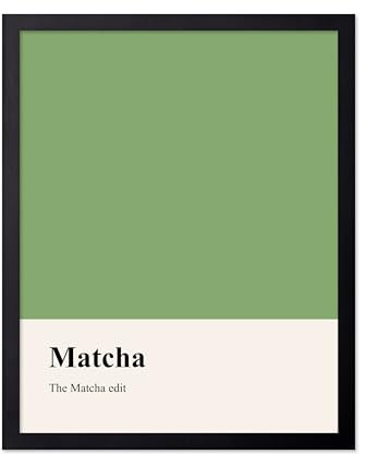 Poster Master The Matcha Edit Print – Tee-Poster – Latte Art – Farb-Pantone-inspiriertes Wanddesign – moderne grüne ästhetische Kunst – tolle Teehaus- oder Küchendekoration – 20,3 x 25,4 cm, ungerahmt