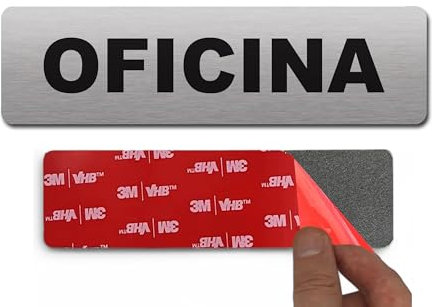 1 x Señal Adhesiva | Acabado Premium - 18 x 5 cm - Grosor 0.8mm y Super adhesivo (Oficina)