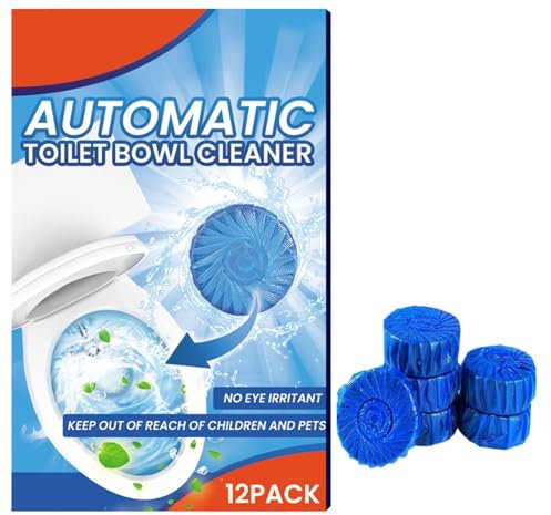 Bloques de Limpieza de Inodoros Azules,Tabletas de Limpieza de Inodoro,Limpiador y Ambientador para Lnodoro,Tableta Limpiador de Cisterna,Bloques de Inodoros de Agua Azul 12PC
