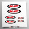 Aufkleber-Set kompatibel mit HJC Helm | Aufkleber für Motorrad Rahmen Verkleidung | Vinyl Aufkleber Einfache Anwendung UV-Druck | Stickersland® (Rot)