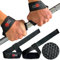 MuscleForge Straps Palestra Donna e Uomo - Straps Palestra Fascette Palestra per Stacchi - Fasce Palestra Polsi Lifting Straps - Cinghie Sollevamento Pesi Nero Strap Palestra Accessori per Palestra