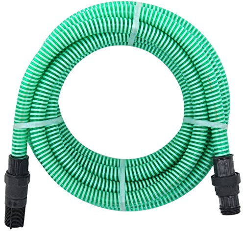 Gecheer Saugschlauch, Gartenschlauch mit PVC-Anschlüssen, Saugschlauchgarnitur Ansauggarnitur für Gartenpumpen Hauswasserwerke, Grün 1 10m PVC
