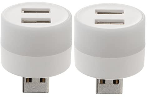DINHEAROM 2Piezas Adaptador USB de Puertos con Luz LED de Hub USB para Iluminación Automóvil y Interior Alimentación USB Luz Carga Múltiple