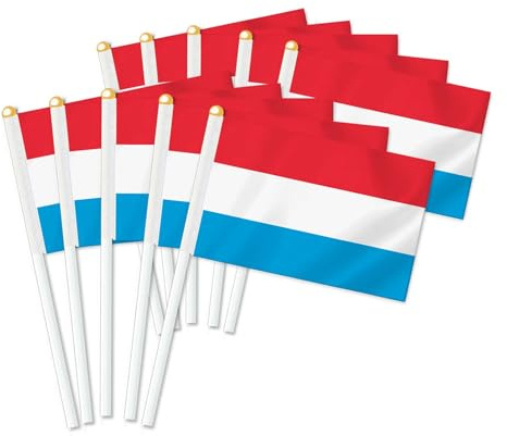 25 Stück Luxemburg Handheld Flagge, Dekor Hand gehalten Hold Fahne, Dekoration Banner hand Luxembourg