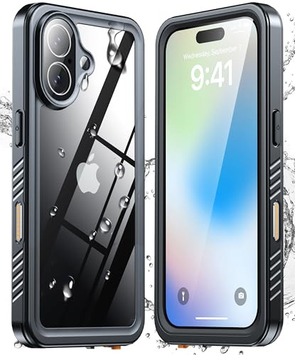 ANTSHARE für iPhone 17 Hülle Wasserdicht - 360 Grad Ganzkörper Schutzhülle [IP68 Waterproof] Handyhülle iPhone 17 Case Stoßfest Staubdicht Outdoor Panzerhülle mit Eingebautem Displayschutz - Schwarz