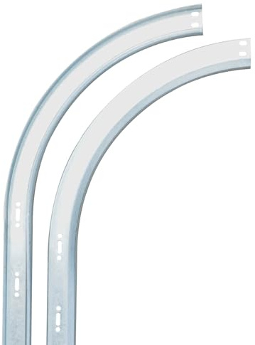 Garagentorschiene mit 15 Radius für 2,1 m Tür, Gesamtlänge 2,5 m, gebogene Garagenschiene, passend für 5,1 cm Riemenscheibe, 1,5 mm 20 Gauge Stahl, 1 Paar